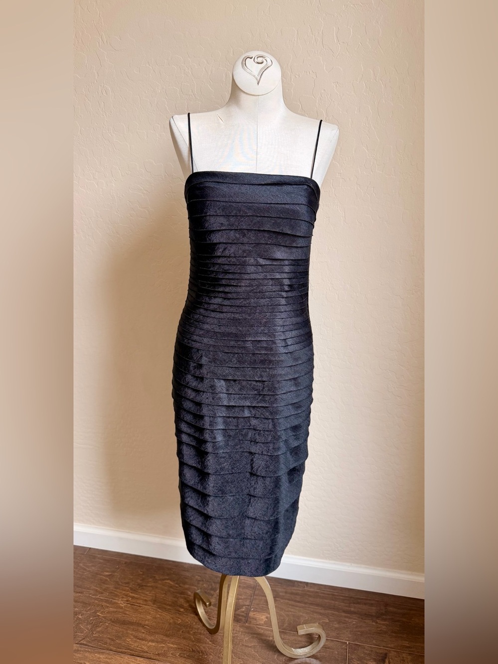 JS Collections Midi Black Dress
